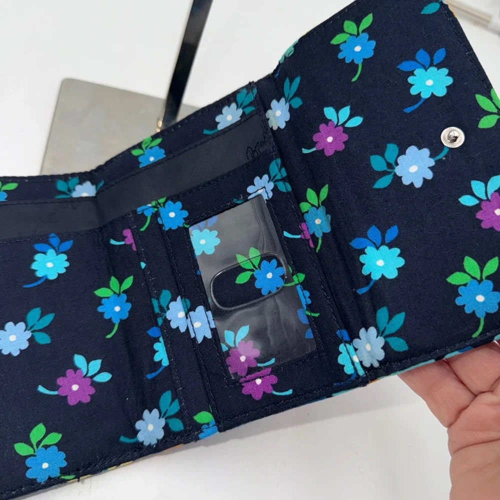 Vera Bradley Euro Wallet in the Midnight Blues pattern.
